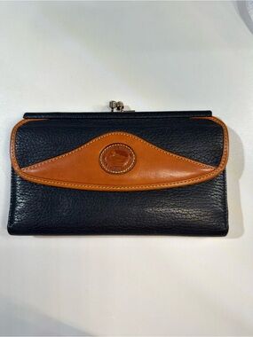 Vintage Dooney & Bourke AWL Navy Checkbook Wallet – Made in USA
